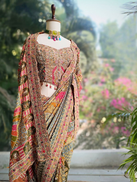 Rangrekha Printed Saree with Readymade Sequin Blouse