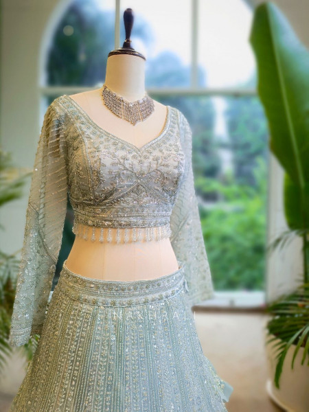 Azure Shine Embroidered Lehenga
