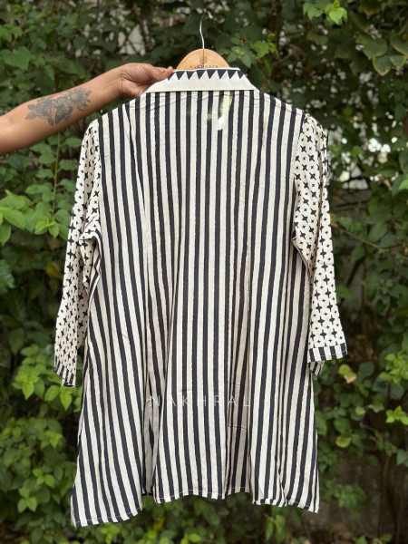 Vedya Cream Art Modal Printed Shirt