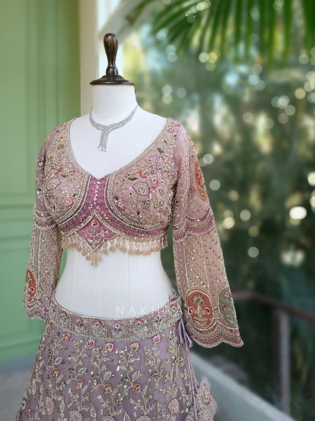 Mridula Purple Lehenga Set with Multicolor Embroidery and Sequin Work