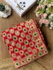 Marlowe Red Bandhej Saree with Embroidered Border and Running Blouse Piece