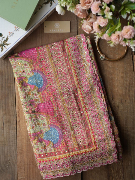 Rangriti Multicolor Saree with Mirror and Sequin Work