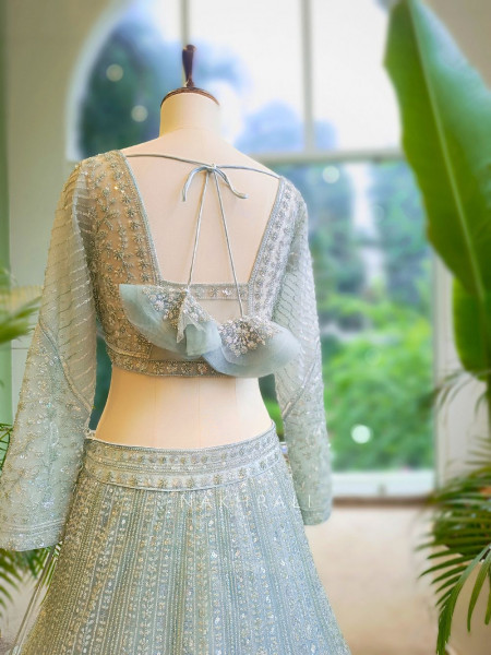 Azure Shine Embroidered Lehenga