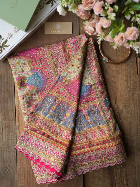 Rangriti Multicolor Saree with Mirror and Sequin Work