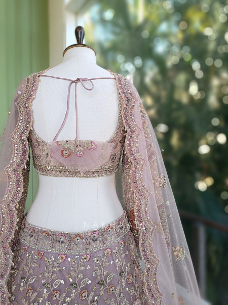 Mridula Purple Lehenga Set with Multicolor Embroidery and Sequin Work
