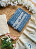 Noorani Blue Chinon Dress Material Set with Mirror Lace Detailing