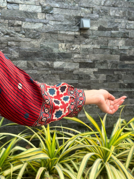 Tattva Maroon Art Modal Printed Shirt 104F-16970