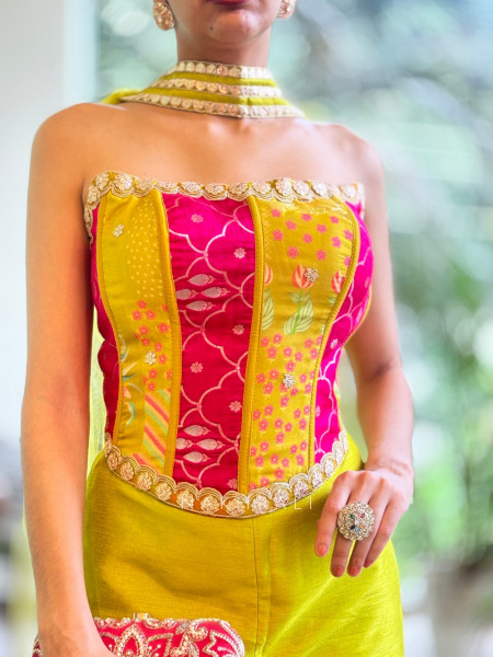 Carnival Glow Corset Top Palazzo