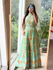 Juliette Green Jumpsuit With Jharokha Print