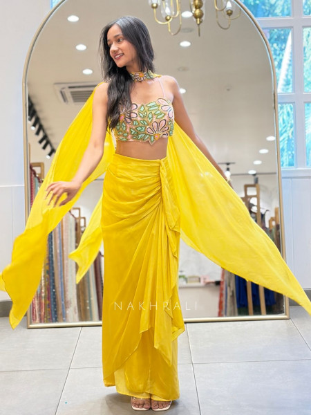 Sunshine Stunner Embroidered Crop Top Skirt Set