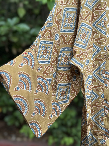 Vedya Mustard Art Modal Printed Shirt