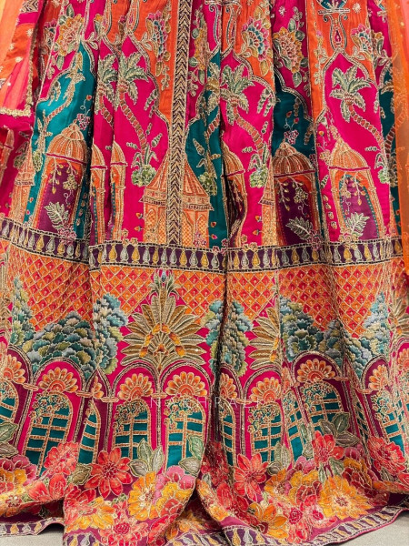 Rang Tarang Multicolor Indo Western Lehenga with Embroidery and Sequin Work