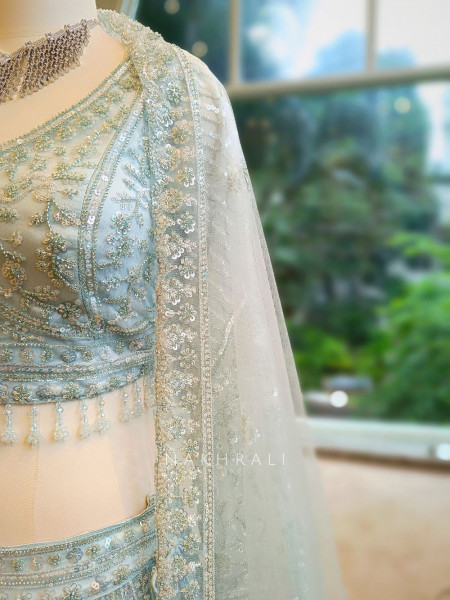 Azure Shine Embroidered Lehenga