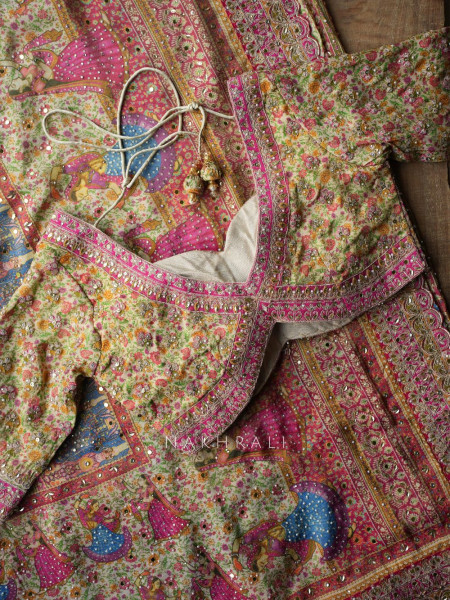Rangriti Multicolor Saree with Mirror and Sequin Work