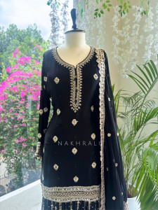 Twilight Elegance Skirt Set With Dupatta