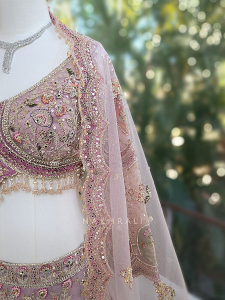 Mridula Purple Lehenga Set with Multicolor Embroidery and Sequin Work
