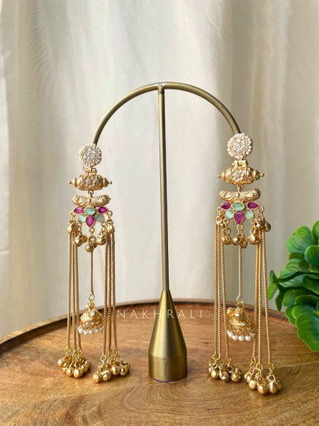 Zunaira Multicolor Kashmiri Long Earrings