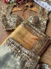 Lustre Trellis Golden Tissue Silk Saree with Readymade Blouse