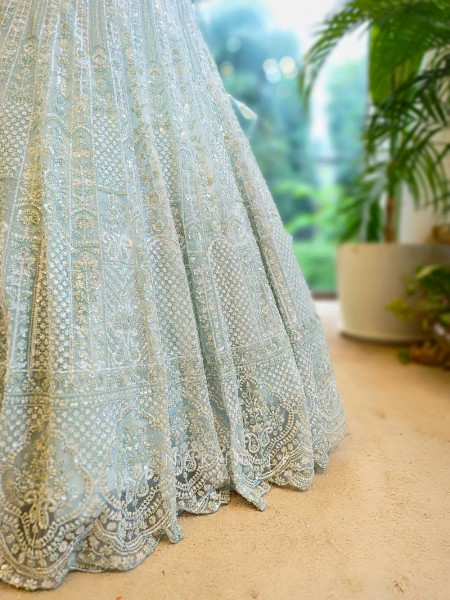 Azure Shine Embroidered Lehenga