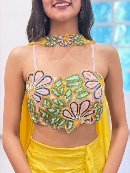 Sunshine Stunner Embroidered Crop Top Skirt Set