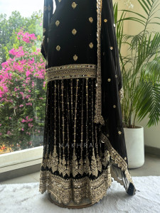 Twilight Elegance Skirt Set With Dupatta
