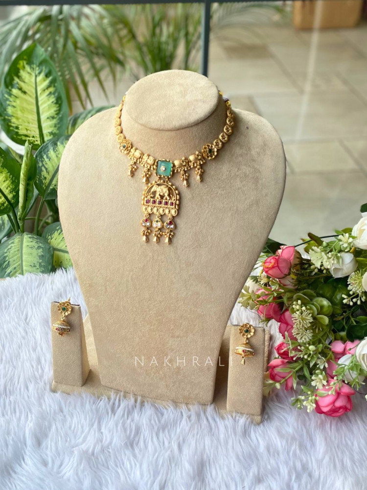 Image of Myrza Multicolor Temple Necklace Set