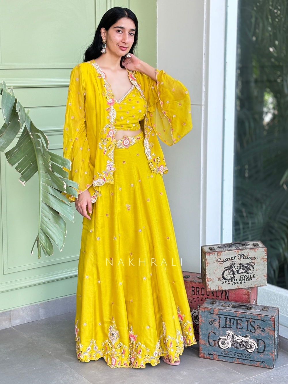 Crop Top Skirt Yellow Skirt And Jacket Marigold Melody Skirt Set