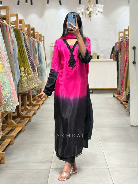 Gulshan Ombre Suit Set with Bead and Sequin Work