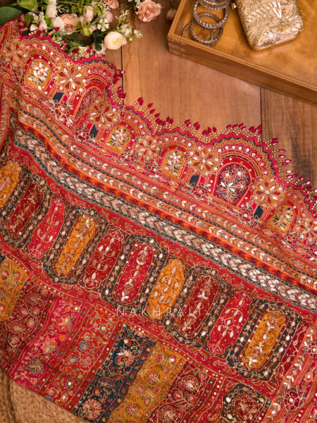 Nakkashi Magenta Bridal Sequin Zari Saree with Ready Blouse