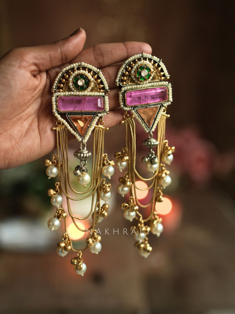 Image of Himalayan Heirloom Kashmiri Statement Earrings