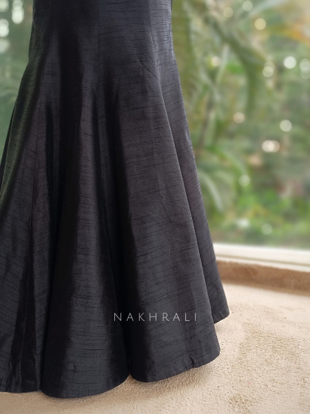Cosmic Charm Black Sequin Indo-Western Lehenga