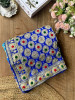 Marlowe Blue Bandhej Saree with Embroidered Border and Running Blouse Piece