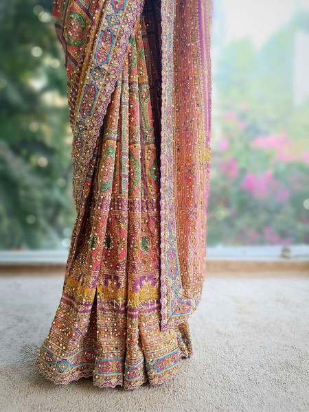 Aarvani Purple Saree with Sequin and Bead Work