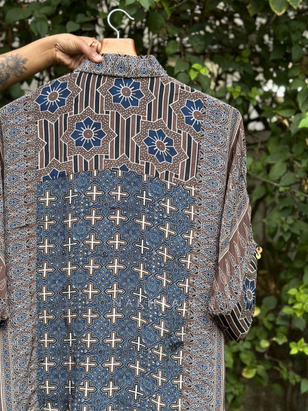 Vedya Brown Art Modal Printed Shirt