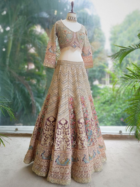 Kanika Sea Green Bridal Lehenga with Zari and Sequin Work