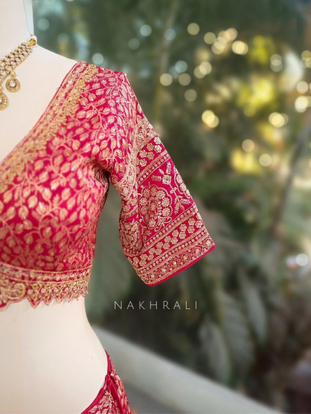 Rivara Red Lehenga Set with Zari and Sequin Work