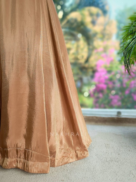 Kairava Brown Zari and Bead Embellished Lehenga Set