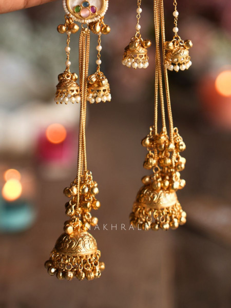 Chandrika White Kashmiri Long Jhumka Earrings