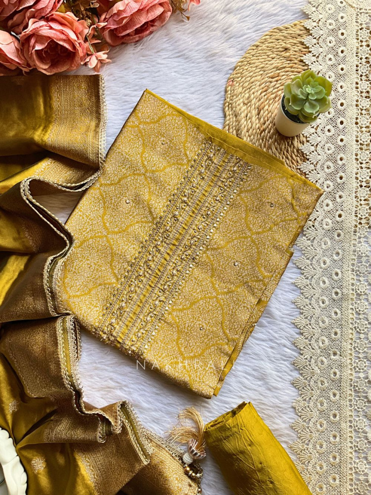 Image of Pravya Golden Dress Material