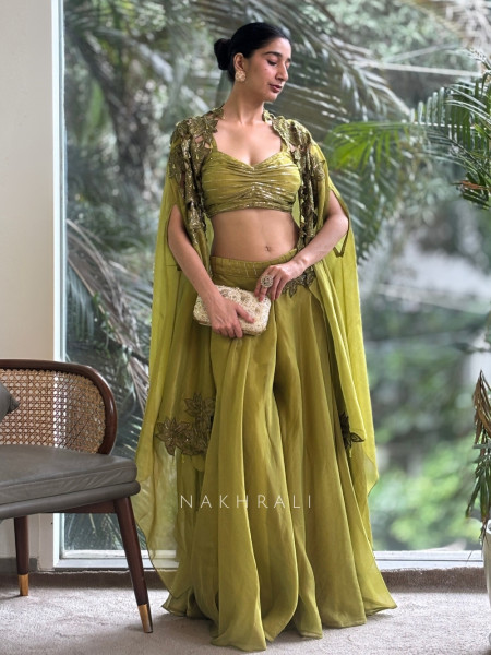 Emerald Allure Party Palazzo Set