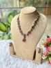 Soham Magenta Regal Stone Necklace Set