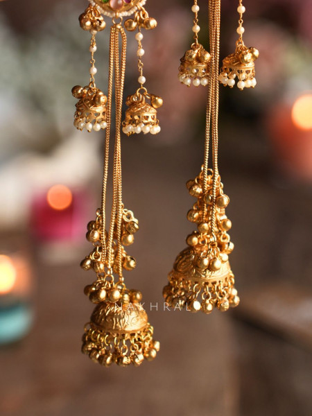 Chandrika Yellow Kashmiri Long Jhumka Earrings