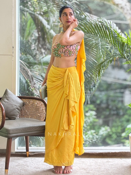 Sunshine Stunner Embroidered Crop Top Skirt Set