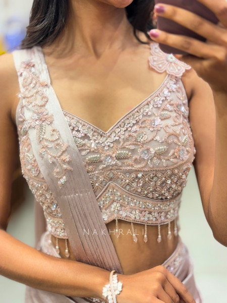 Rosé Luxe Drape Saree