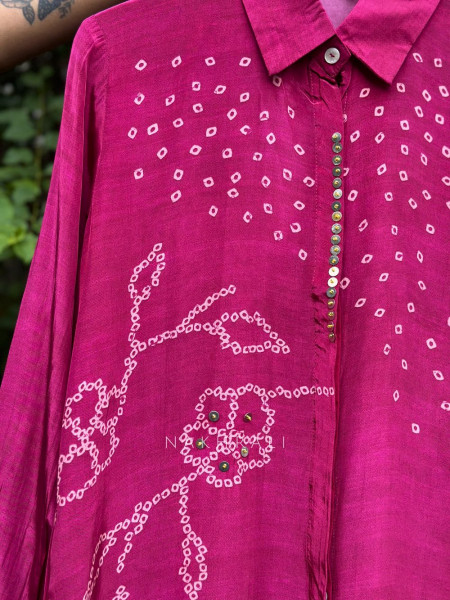 Vedya Magenta Art Modal Printed Shirt