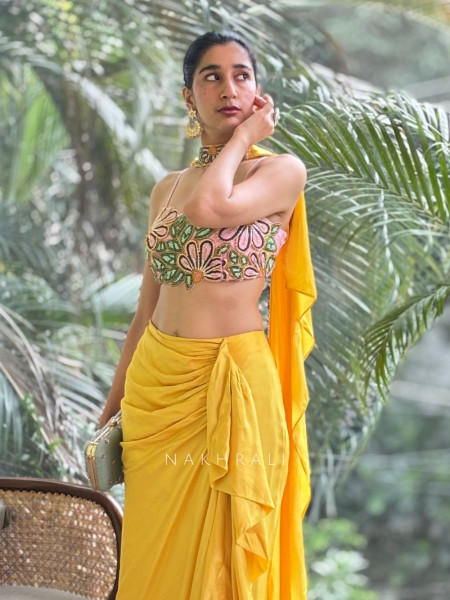 Sunshine Stunner Embroidered Crop Top Skirt Set