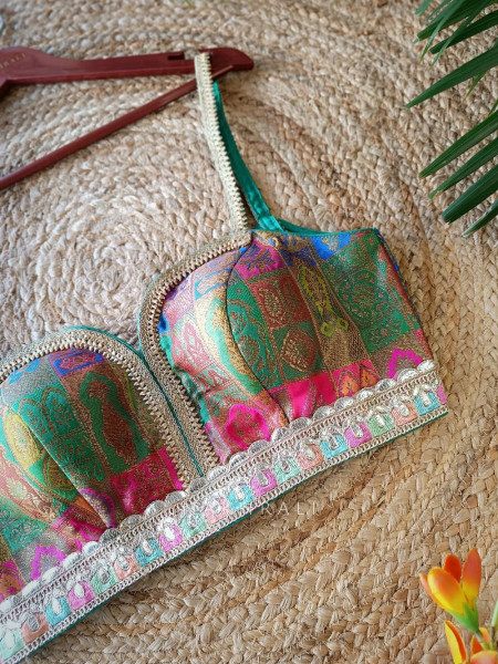 Vintage Royale Multicolor Brocade Readymade Blouse