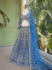 Sheesh Mahal Blue Lehenga Set with Mirror and Heavy Embroidery Work