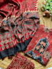 Ajrakh Charm Red Modal Dress Material Set
