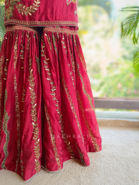 Nirvaya Maroon Suit Set with Thread Sequin Work